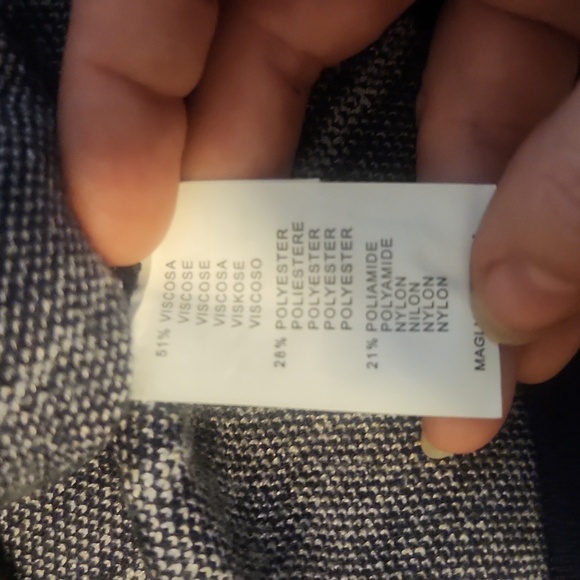 Bluoltre NWT Italian sweater dress checkered long sleeve knee length siz… - Picture 3 of 5